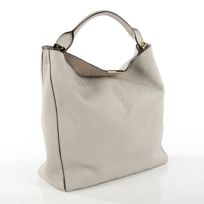 Burberry Heritage Grain Check Embossed Medium Lindburn Hobo Pale Grey 3 of 11