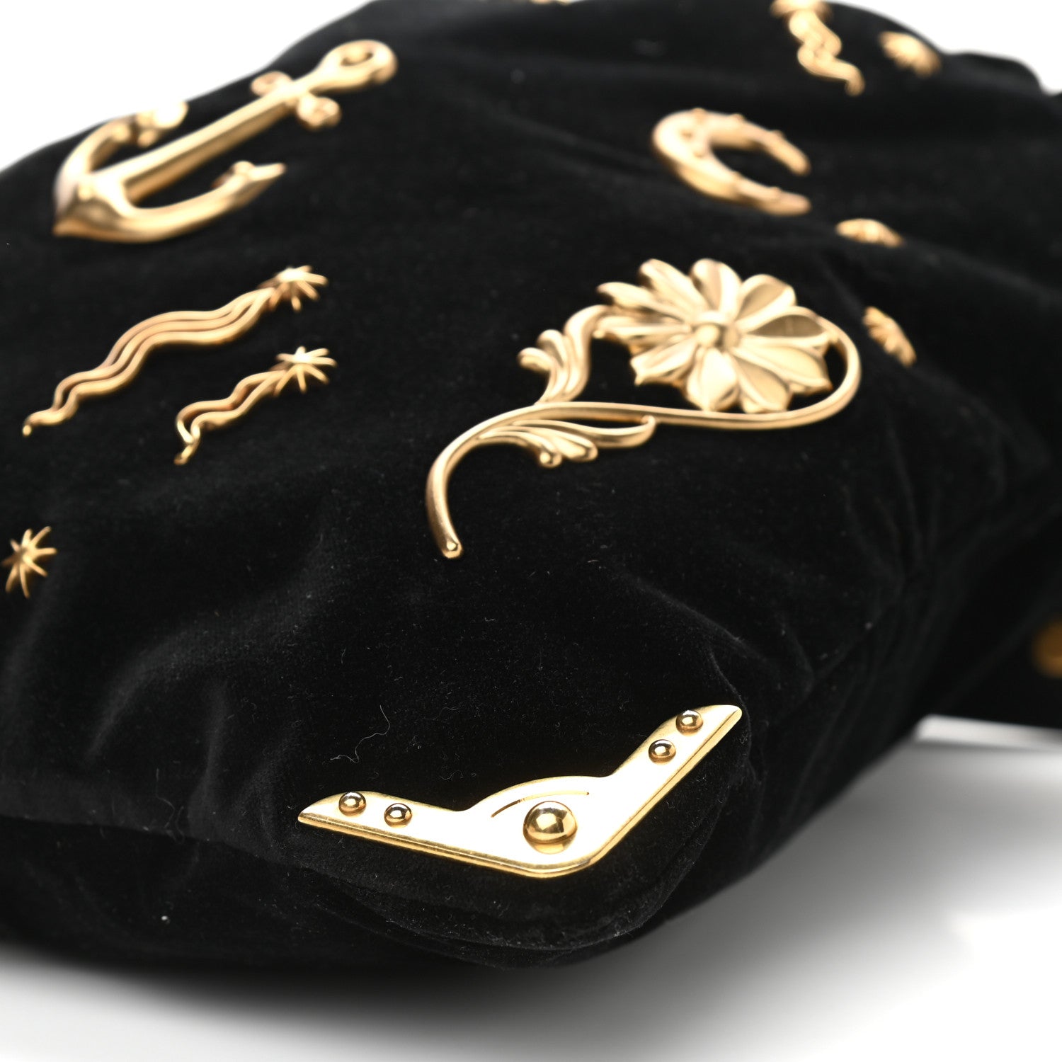 Prada Velvet Astrology Large Drawstring Hobo Bag Black 11 of 11