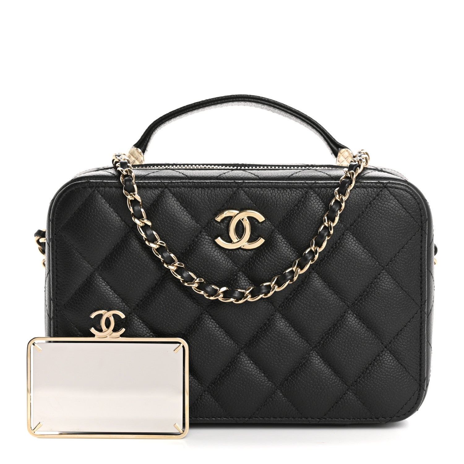 Chanel Caviar Quilted Vanity Case Black 3 of 12