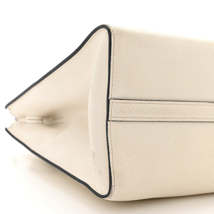 Prada Saffiano Cuir Calfskin Small Monochrome Top Handle Tote White 9 of 13