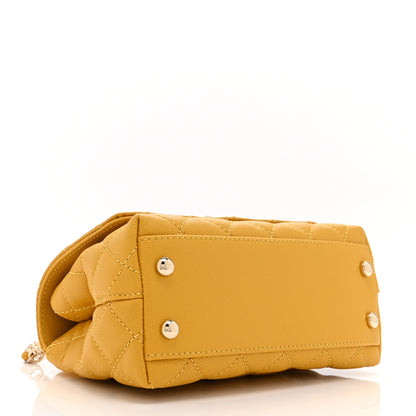 Chanel Caviar Quilted Extra Mini Coco Handle Flap Yellow 4 of 10
