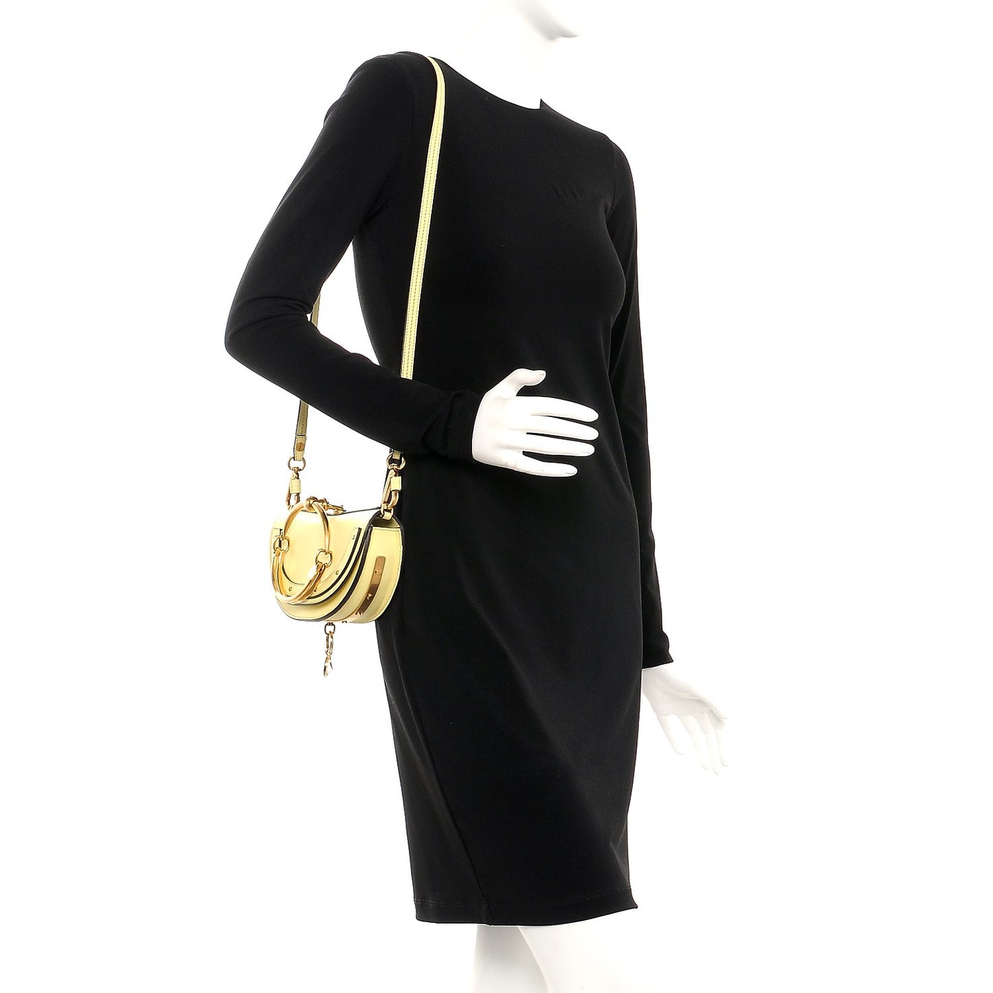 Calfskin Small Nile Bracelet Minaudiere Bag Lemonade