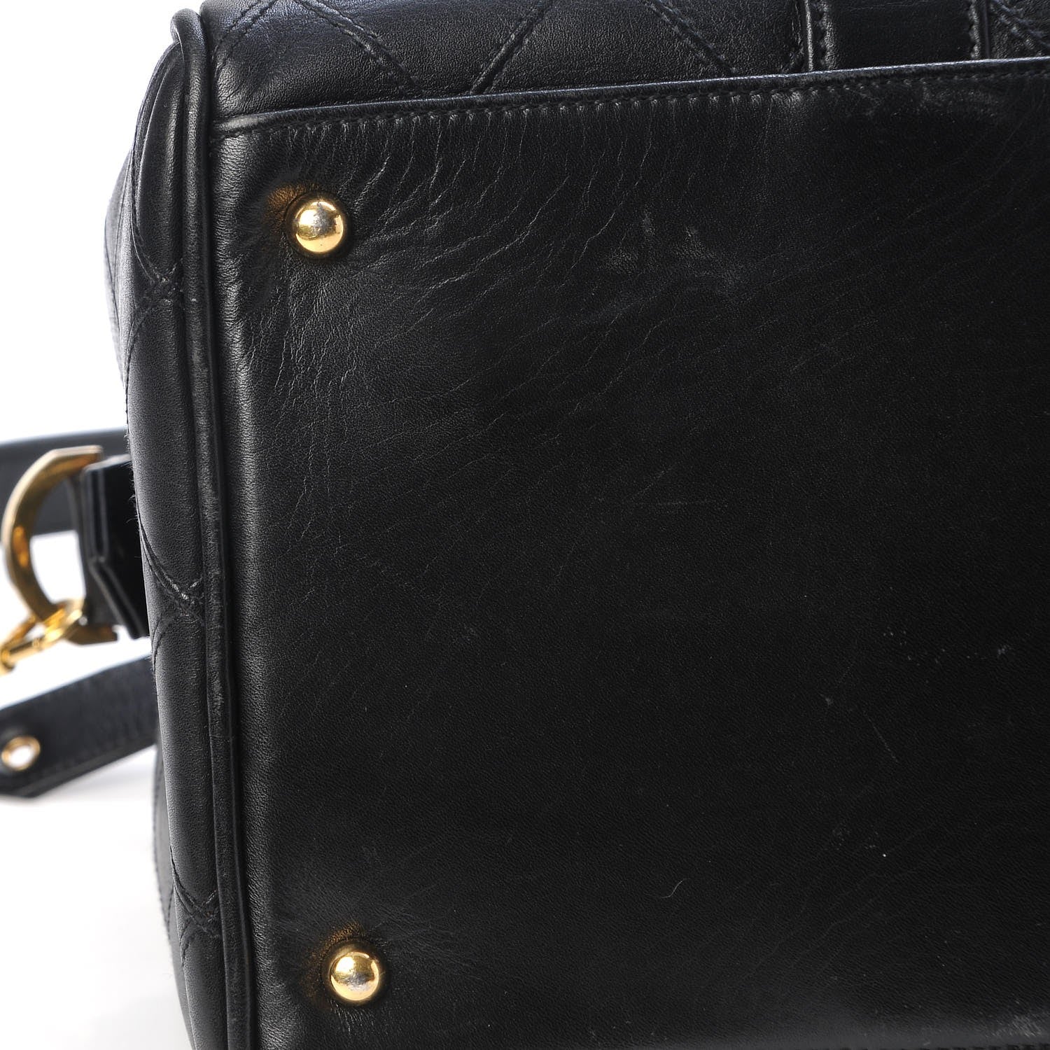 Chanel Calfskin Stitched CC Boston Black 10 of 13