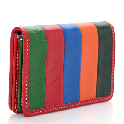 Balenciaga Agneau Arena Multicolore Bazar Bi-Fold Card Case Vert Emeraude Black 3 of 8