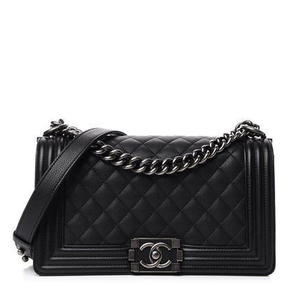 Chanel Calfskin Quilted Medium Boy Flap Black 1 of 12