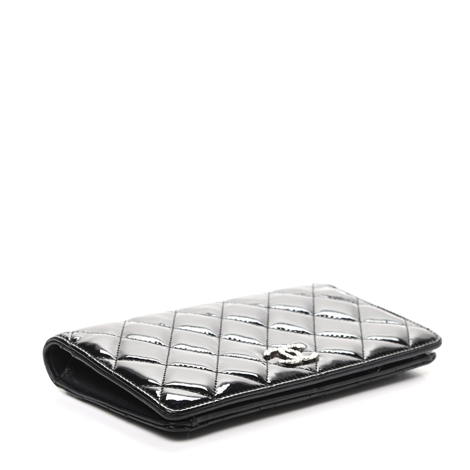 Chanel Patent Quilted Brilliant Yen Wallet Black 4 of 9