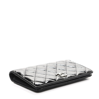 Chanel Patent Quilted Brilliant Yen Wallet Black 4 of 9