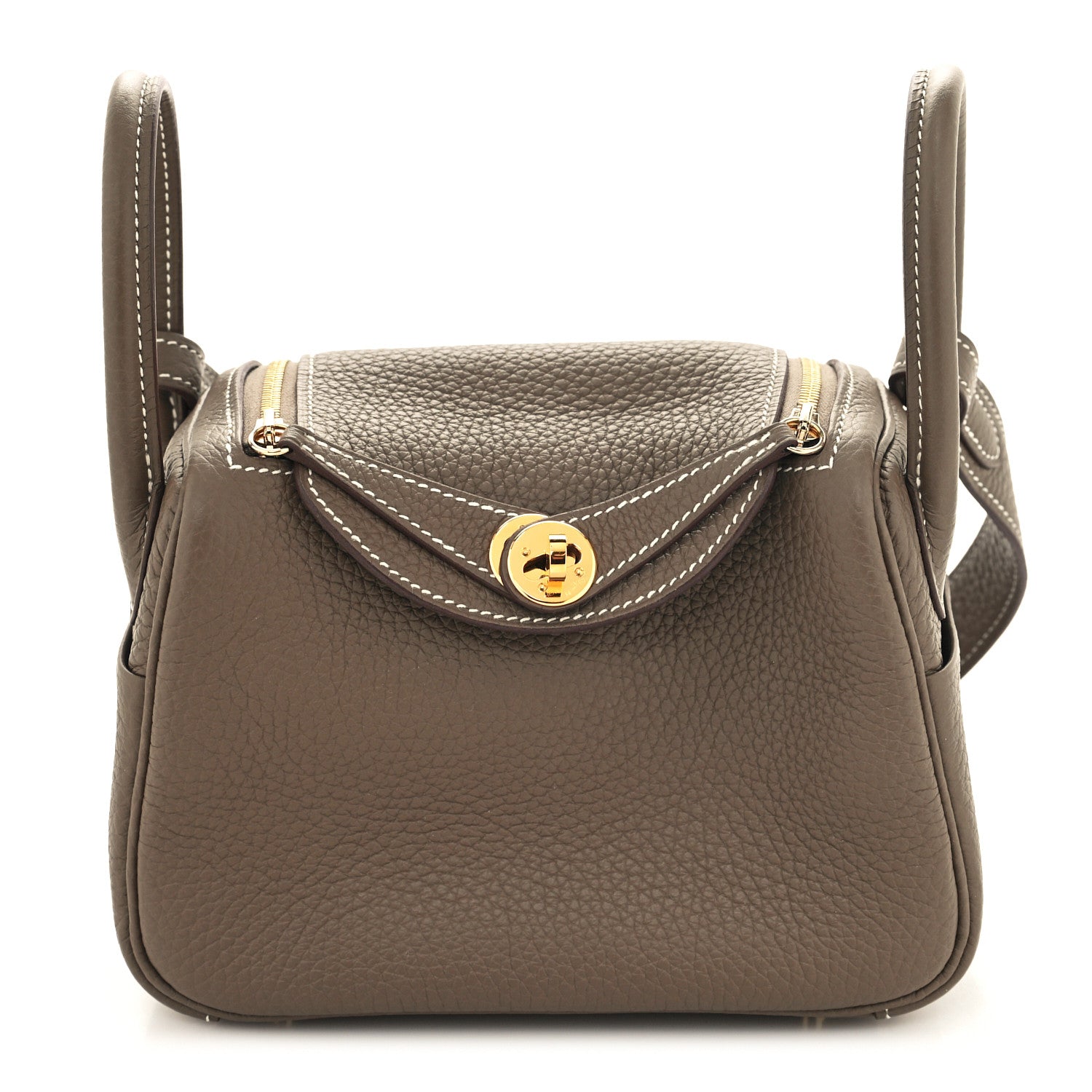 Hermes Taurillon Clemence Mini Lindy 20 Etoupe 1 of 11