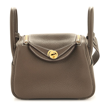 Hermes Taurillon Clemence Mini Lindy 20 Etoupe 1 of 11