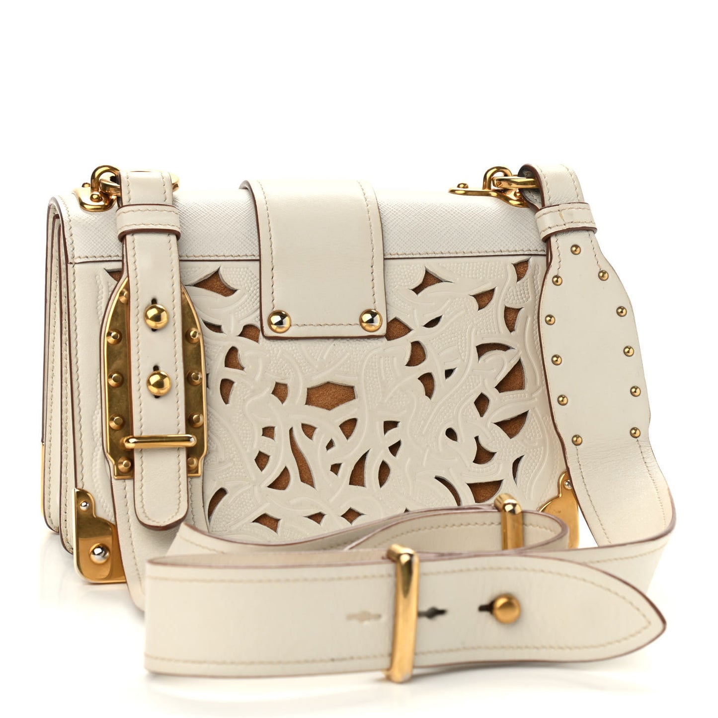 City Calf Saffiano Laser Cut Cahier Bag Talco