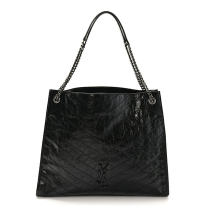 Saint Laurent Crinkled Calfskin Matelasse Monogram Large Niki Shopper Tote Black 1 of 9