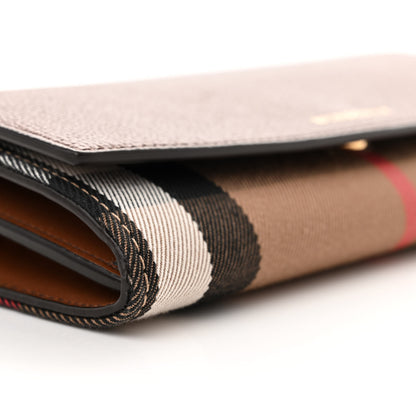 Burberry Derby Calfskin House Check Henley Wallet On Chain Tan 8 of 10