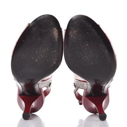 Louis Vuitton Satin Monogram Cherry Blossom Slingback Pumps 38 Rose 7 of 12