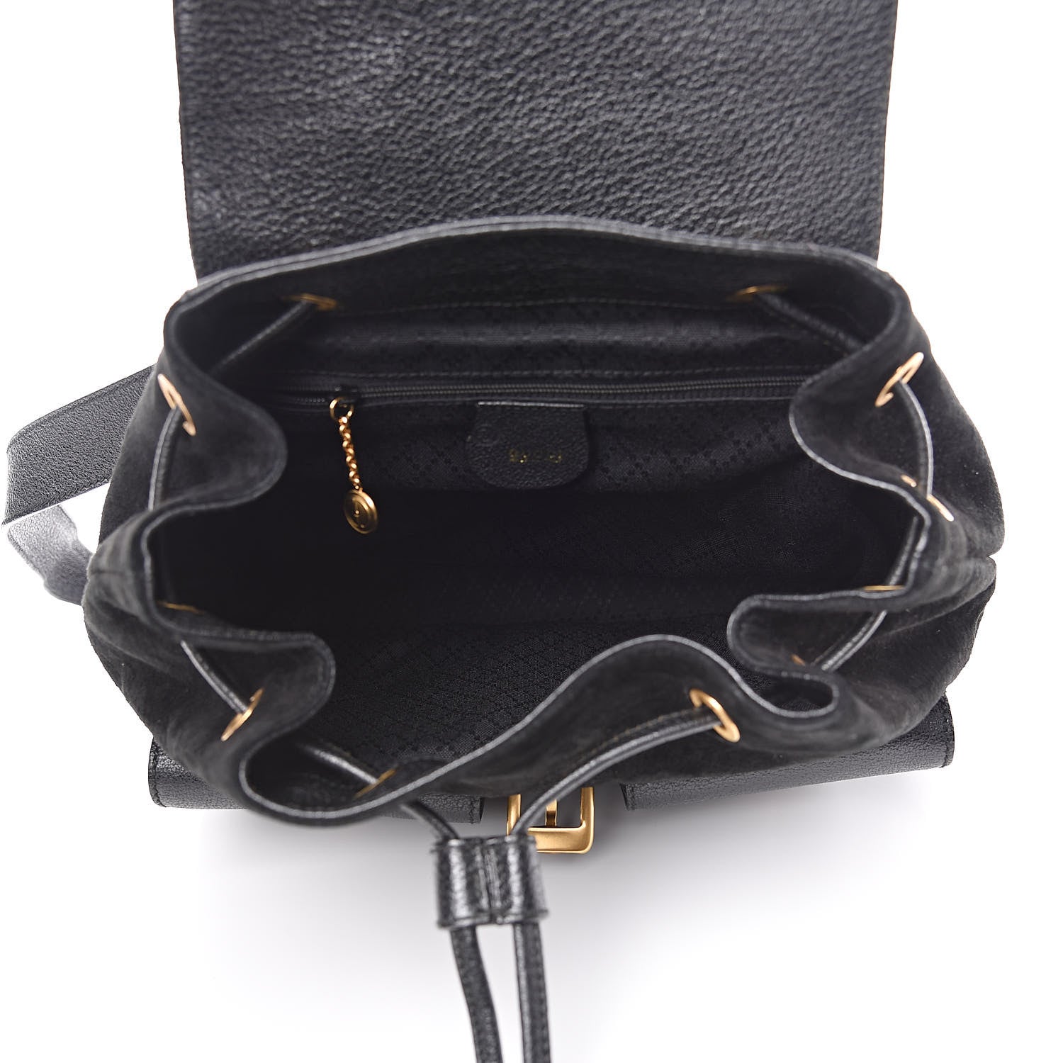 Gucci Suede Bamboo Backpack Black 5 of 13