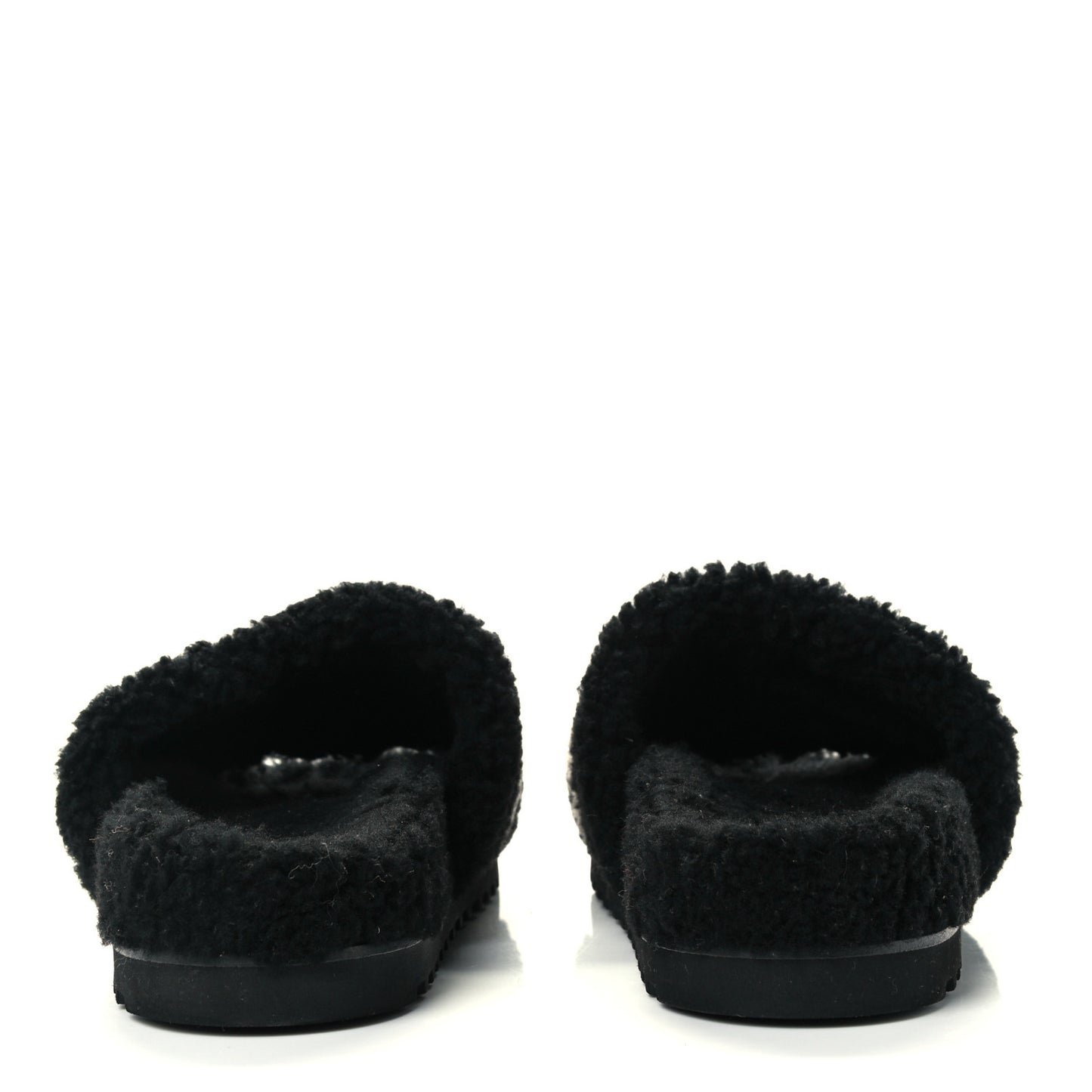 Shearling Monogram Giant Paseo Flat Comfort Mule 38 Black