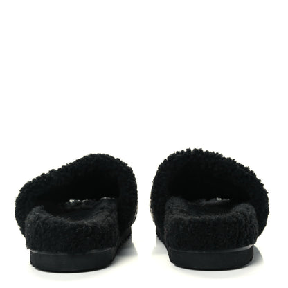 Louis Vuitton Shearling Monogram Giant Paseo Flat Comfort Mule 38 Black 6 of 10