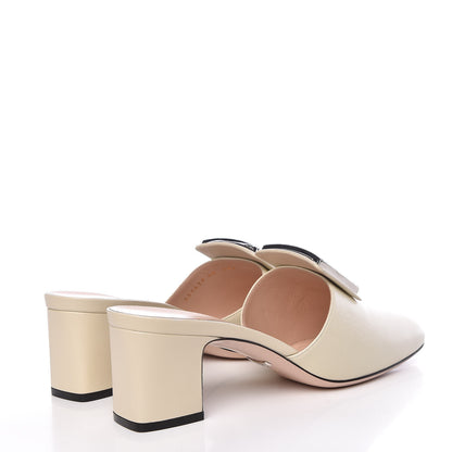 Gucci Malaga Kid Crystal Square G Madelyn Mules 40 Vintage White 4 of 11