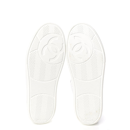 Chanel Calfskin Womens Logo Sneakers 38 White 5 of 9