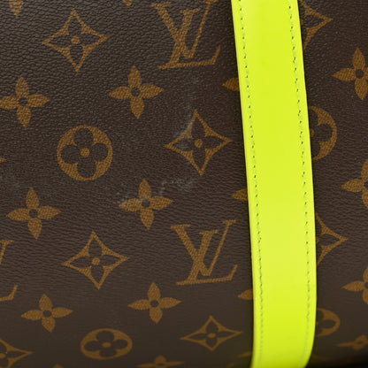 Louis Vuitton Monogram Macassar Keepall Bandouliere 50 Florescent Yellow 11 of 12
