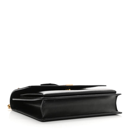Saint Laurent Smooth Calfskin Medium Monogram Sunset Satchel Black 4 of 14