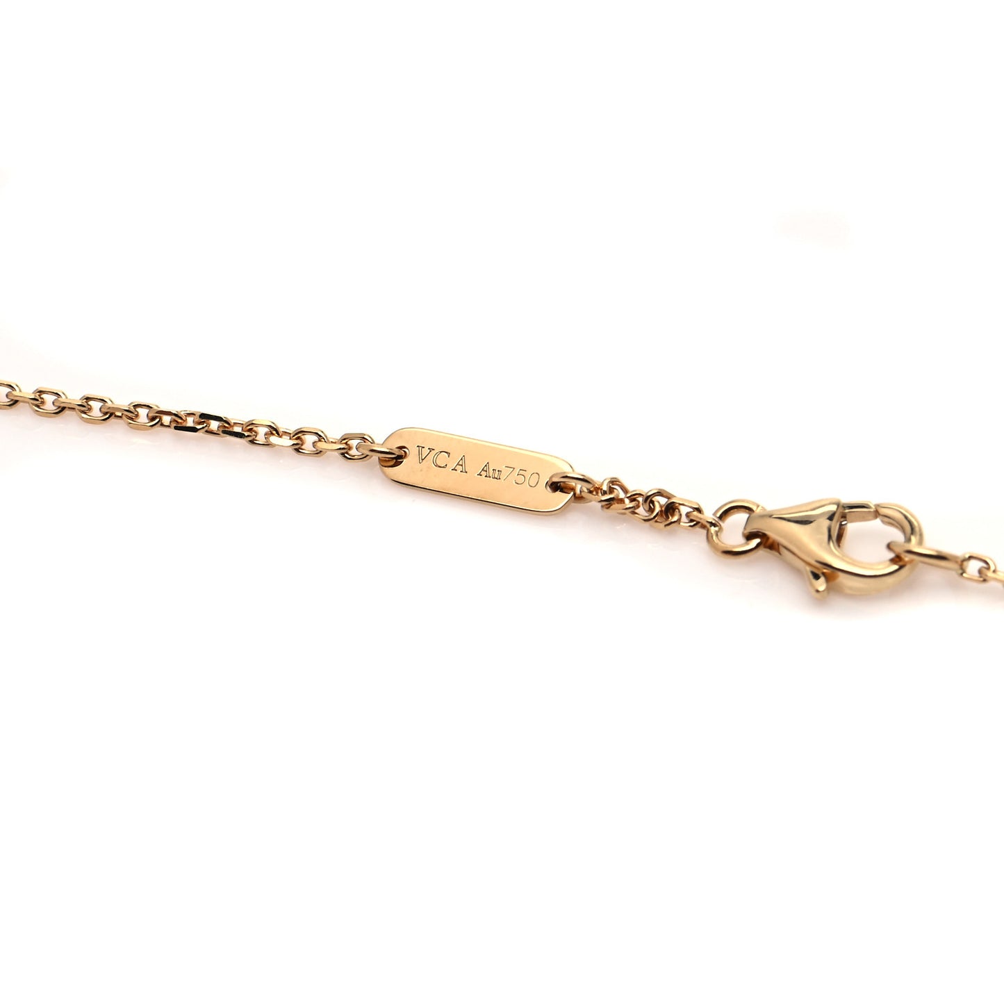 18K Yellow Gold Black Onyx Vintage Alhambra Pendant Necklace
