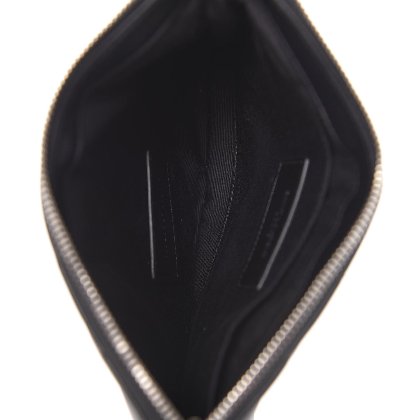 Calfskin Matelasse Chevron Monogram Pouch Black