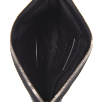 Saint Laurent Calfskin Matelasse Chevron Monogram Pouch Black 5 of 8