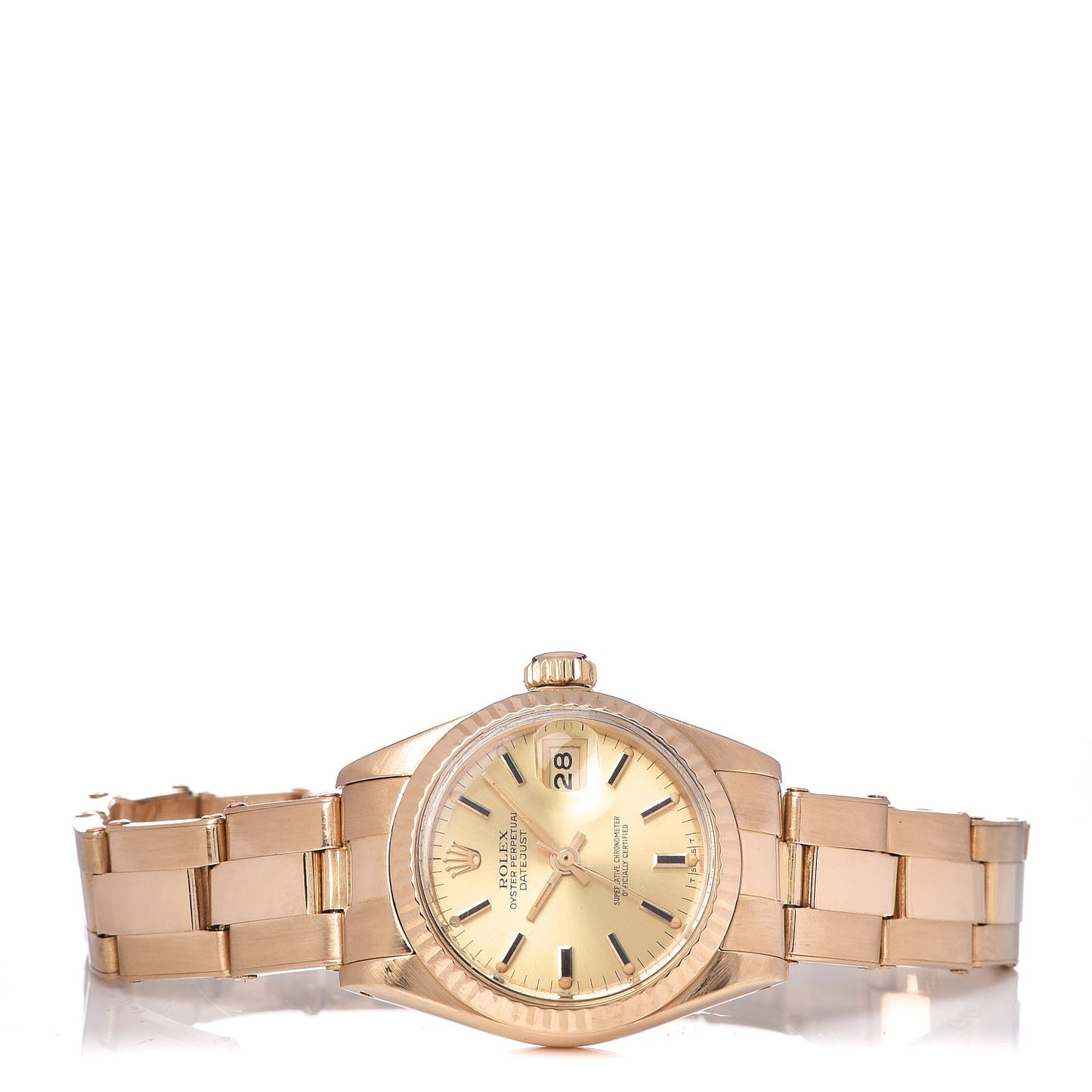 18K Yellow Gold 26mm Oyster Perpetual Datejust Watch Black Index 6917