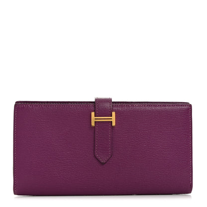 Hermes Chevre Mysore Bearn Gusset Wallet Anemone 1 of 8