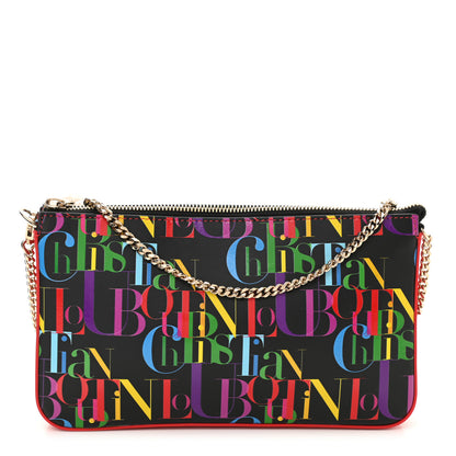 Christian Louboutin Calfskin Logo Loubila Chain Clutch Black Multicolor 1 of 9
