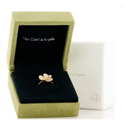 Van Cleef & Arpels 18K Yellow Gold Diamond Small Frivole Pave Ring 50 5.25 7 of 7