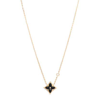Louis Vuitton 18K Yellow Gold Diamond Black Onyx Color Blossom BB Star Pendant Necklace 1 of 6