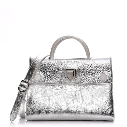 Christian Dior Metallic Calfskin Medium Diorever Flap Silver 1 of 9