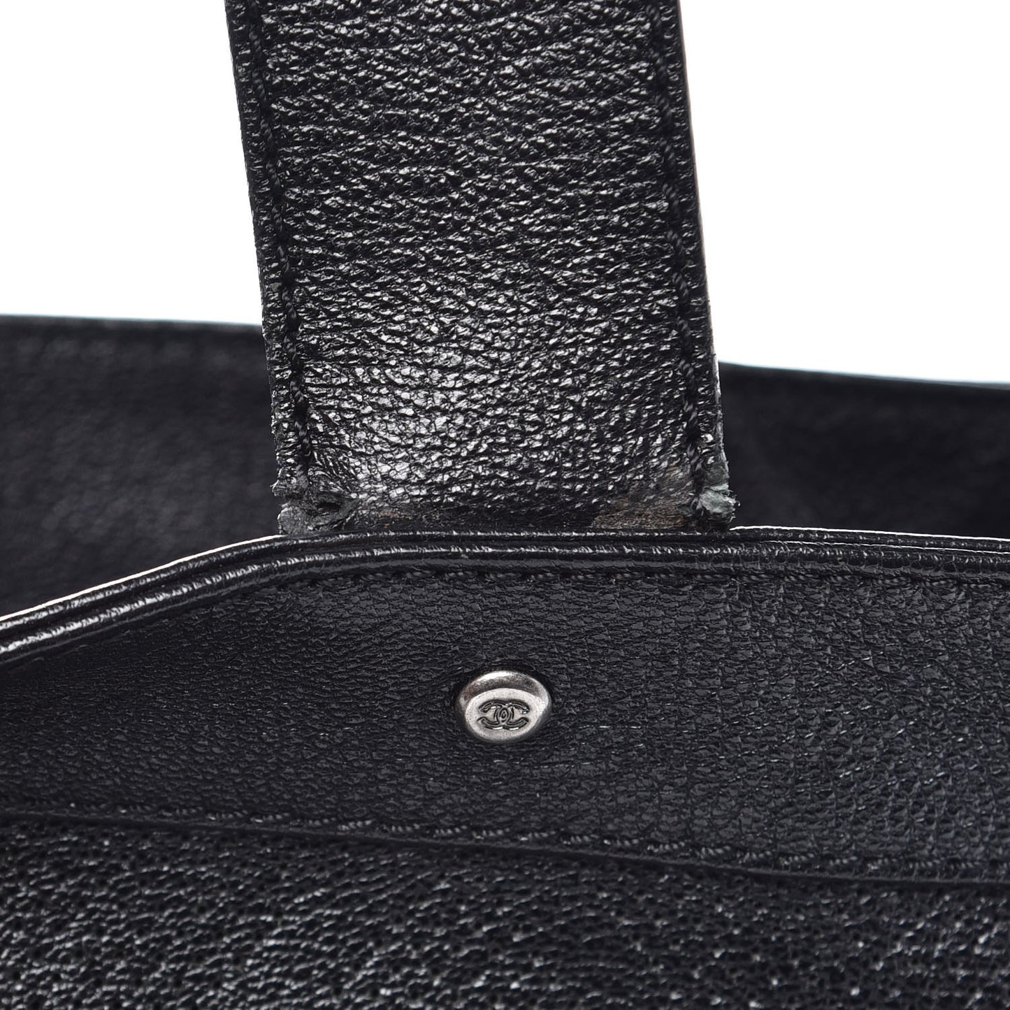 Goatskin Perforated Large CC Tote Black