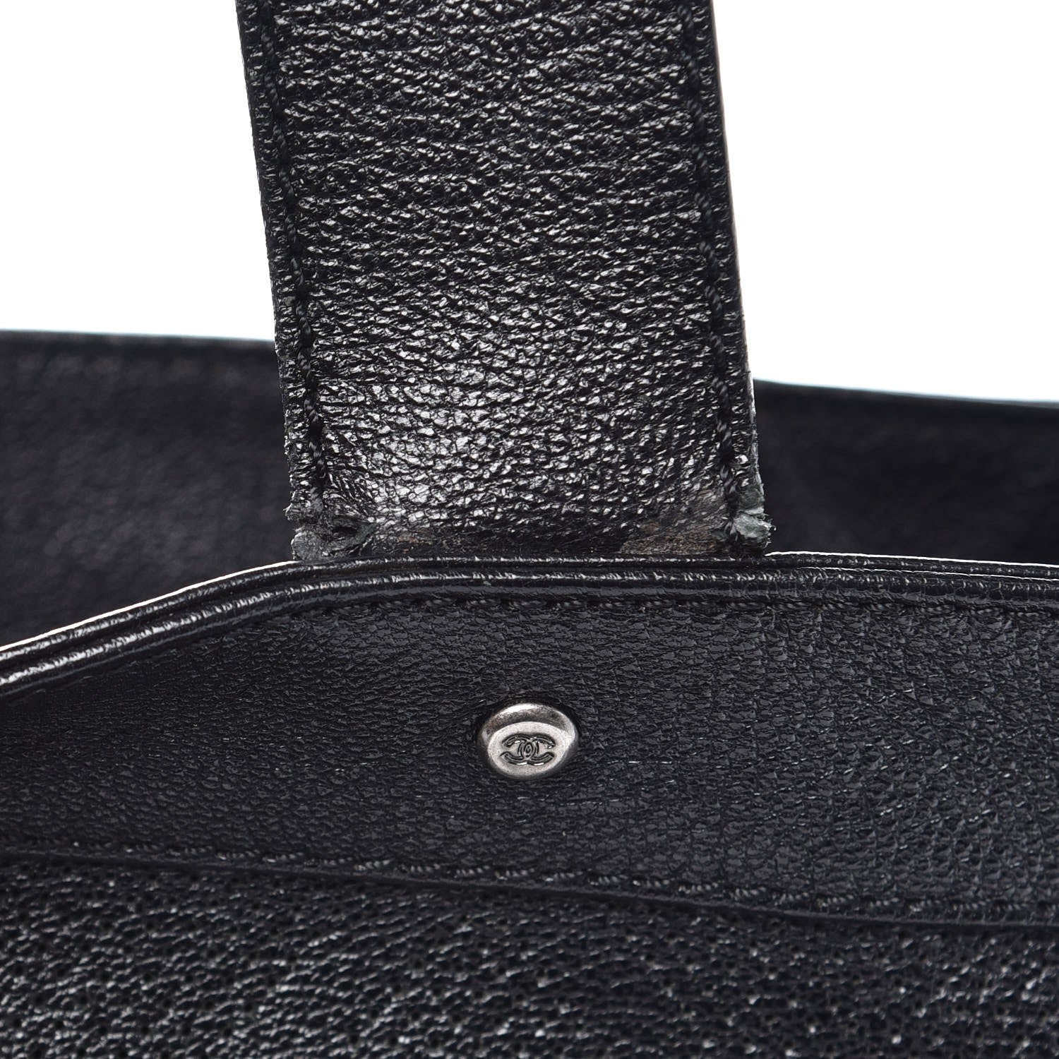 Chanel Goatskin Perforated Large CC Tote Black 10 of 17