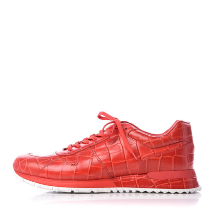 Louis Vuitton Calfskin Crocodile Embossed Run Away Sneakers 9.5 Red 1 of 8