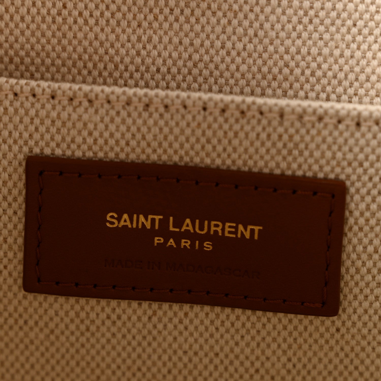 Saint Laurent Raffia Large Cassandre Pouch Naturel Brick 6 of 8