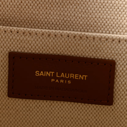 Saint Laurent Raffia Large Cassandre Pouch Naturel Brick 6 of 8