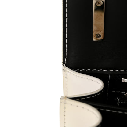 Burberry Calfskin Monogram Embossed Medium TB Chain Bag Black White 14 of 15