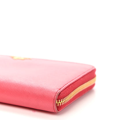Prada Saffiano Metal Zip Wallet Fragola 6 of 11