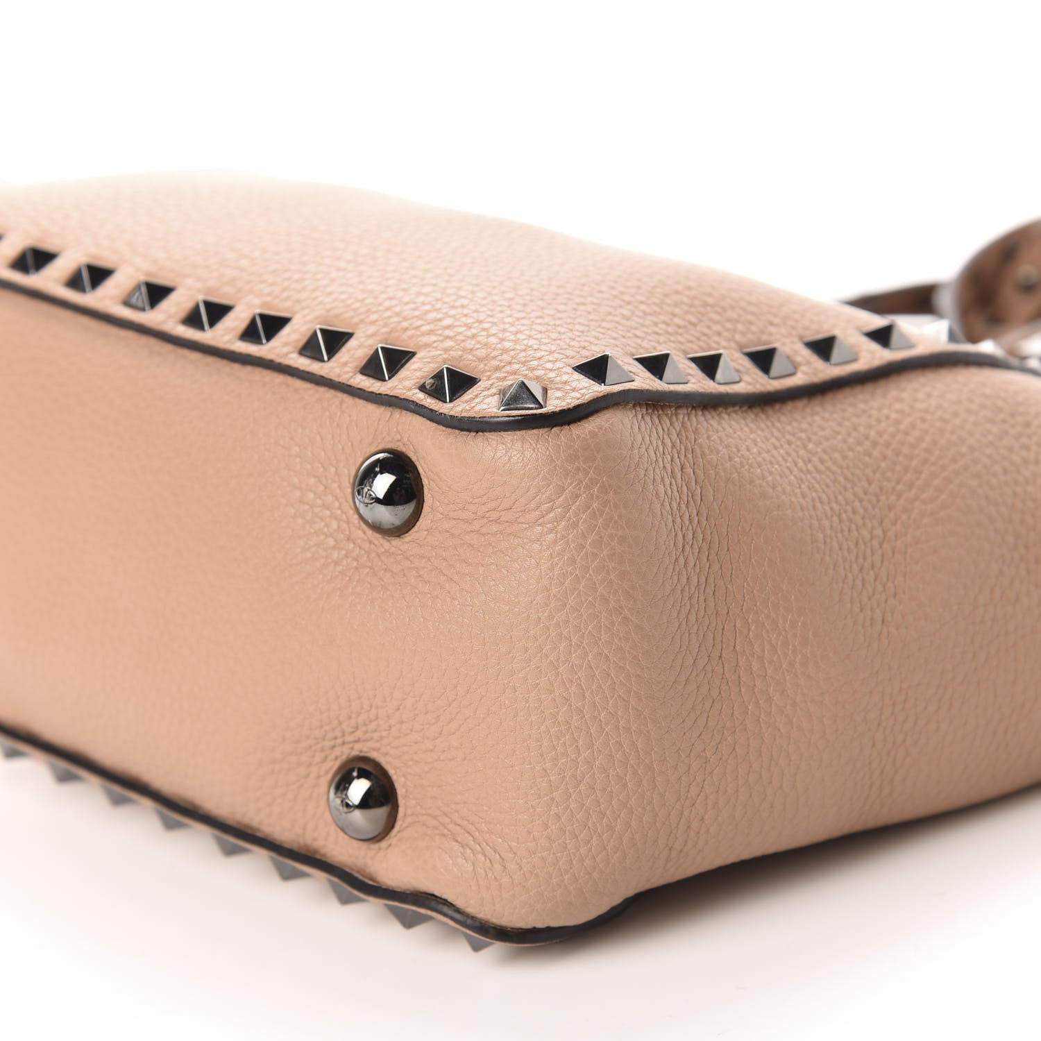 Valentino Garavani Pebbled Calfskin Mini Rockstud Tote Soft Noisette 8 of 10