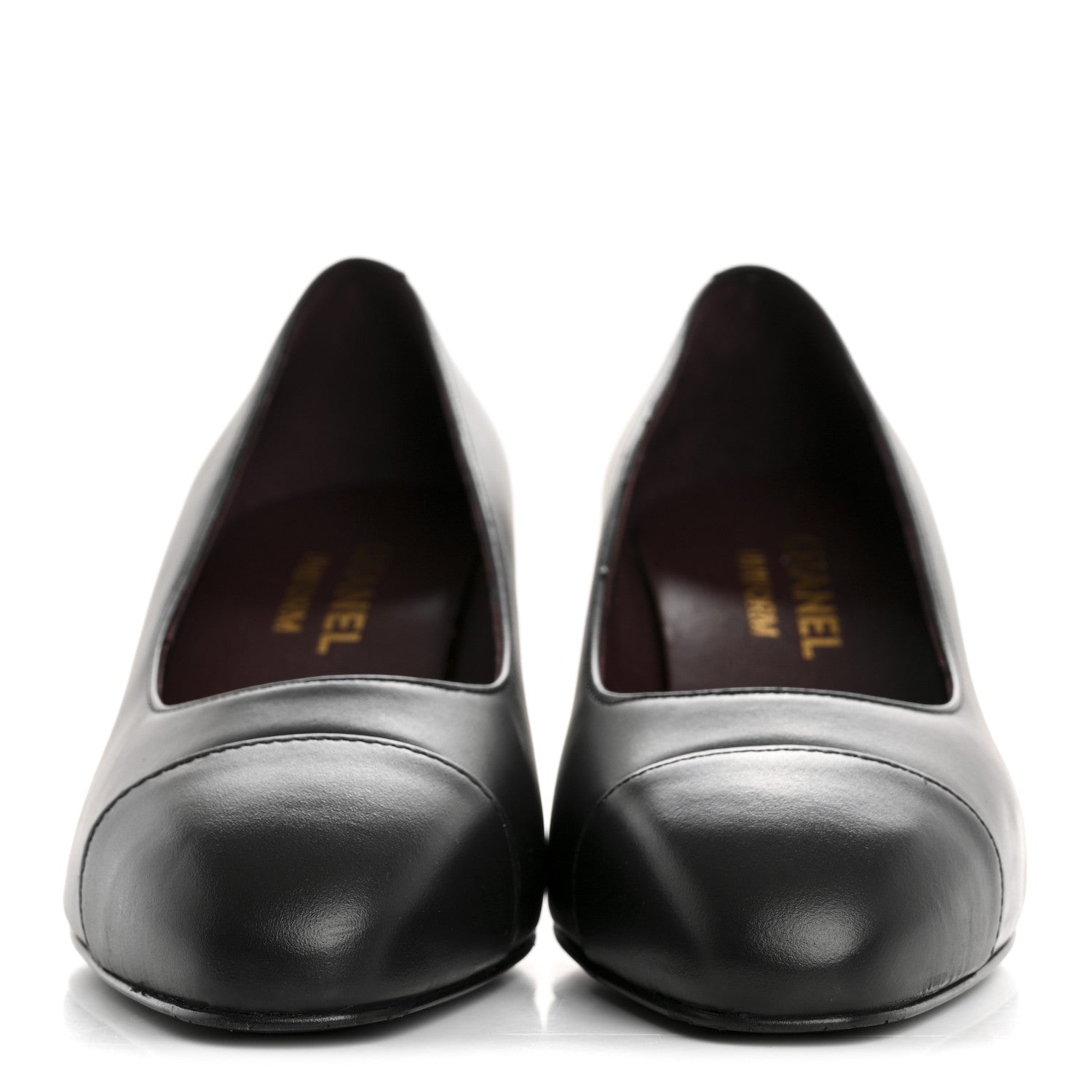 Chanel Lambskin Cap Toe CC Uniform Pumps 36.5 Black 3 of 10