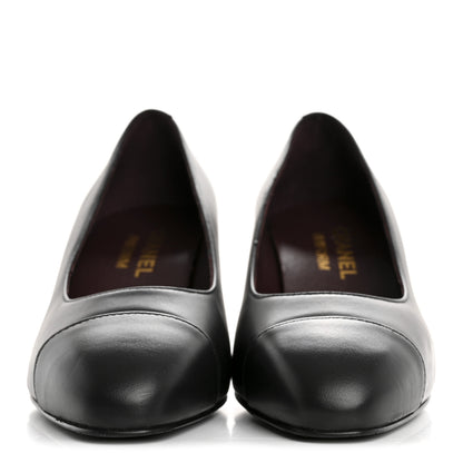 Chanel Lambskin Cap Toe CC Uniform Pumps 36.5 Black 3 of 10
