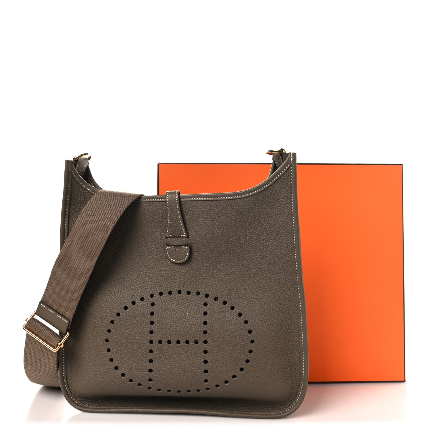 Hermes Taurillon Clemence Evelyne III PM Etoupe 11 of 11