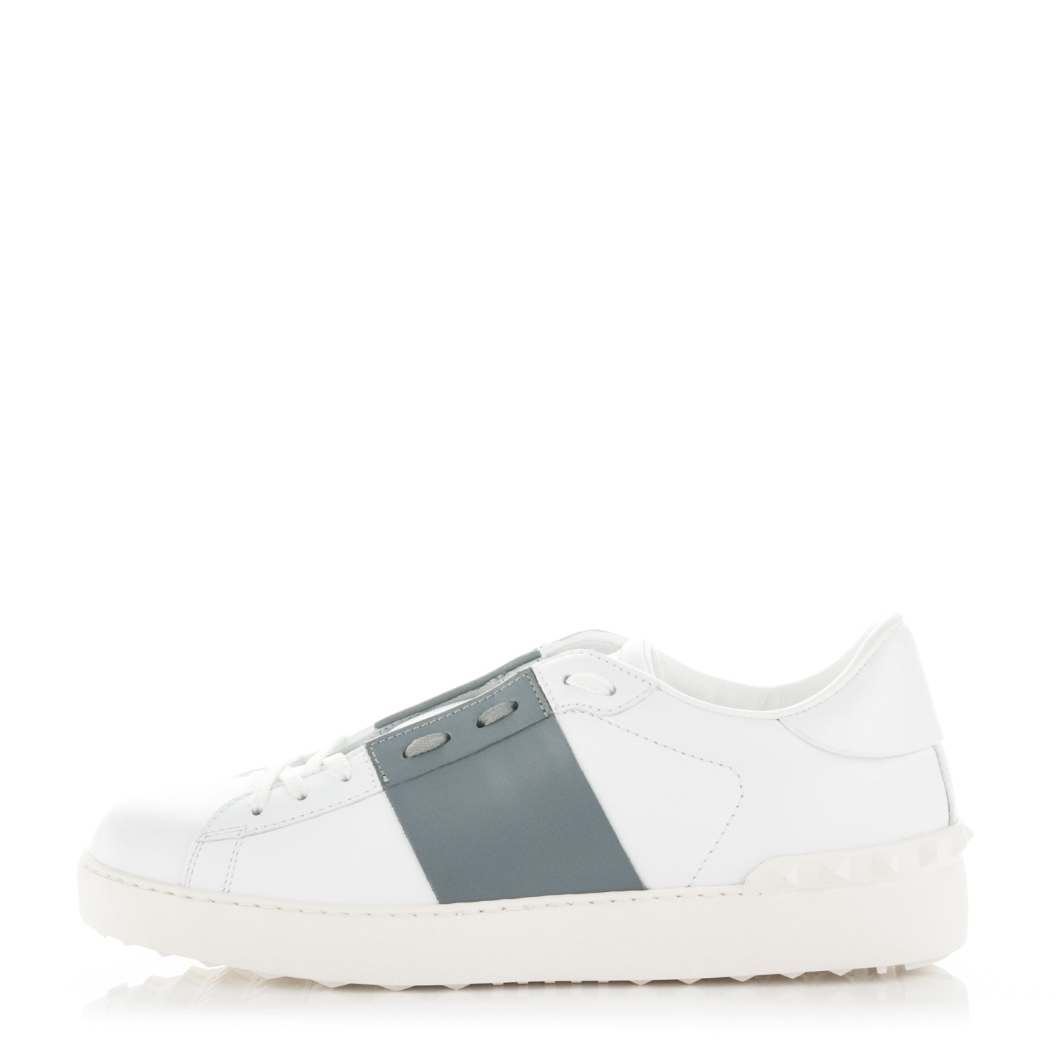 Valentino Garavani Calfskin Womens Rockstud Open Sneakers 40 White Light Stone 1 of 7