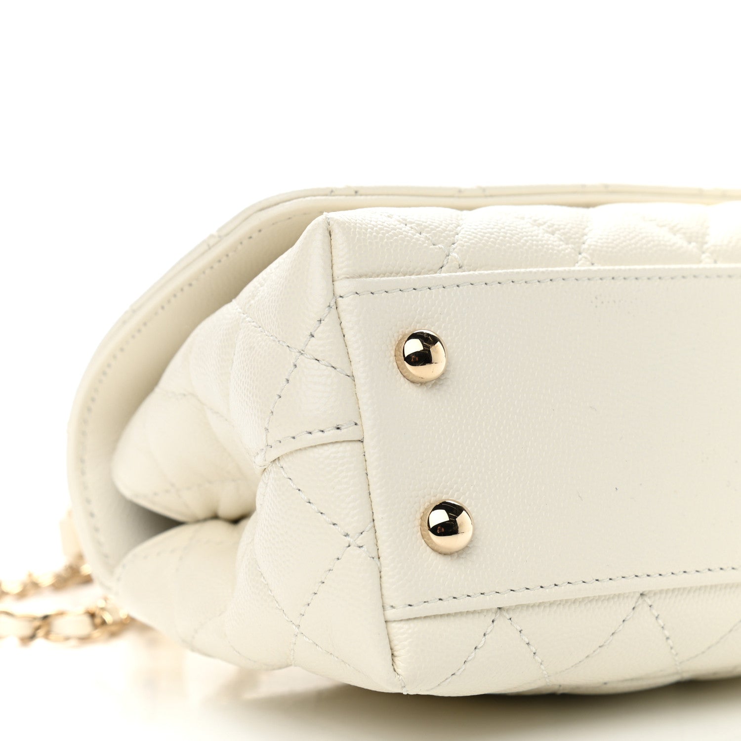 Chanel Caviar Quilted Extra Mini Coco Handle Flap White 7 of 8