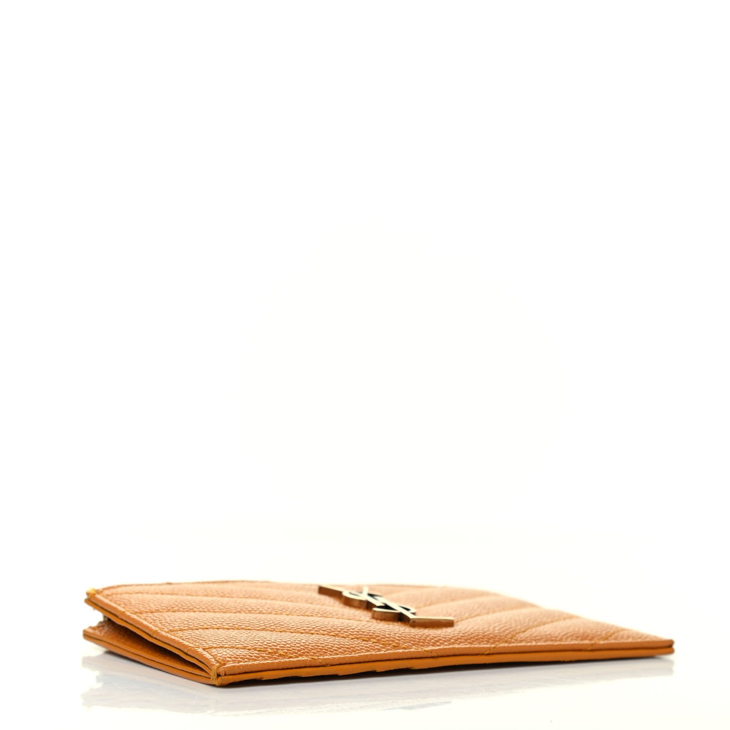 Saint Laurent Monogram Grain de Poudre 5 Fragments Zip Pouch Card Holder Orange 3 of 4
