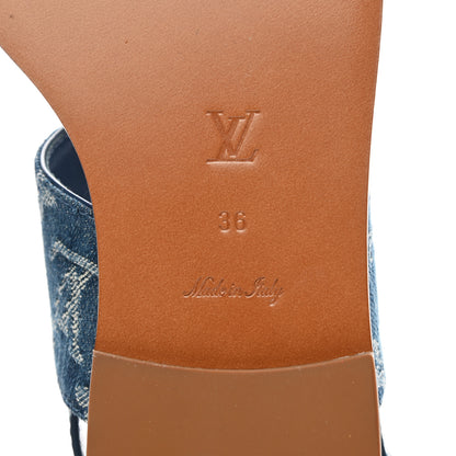 Louis Vuitton Denim Monogram Sandals 36 Blue 6 of 9