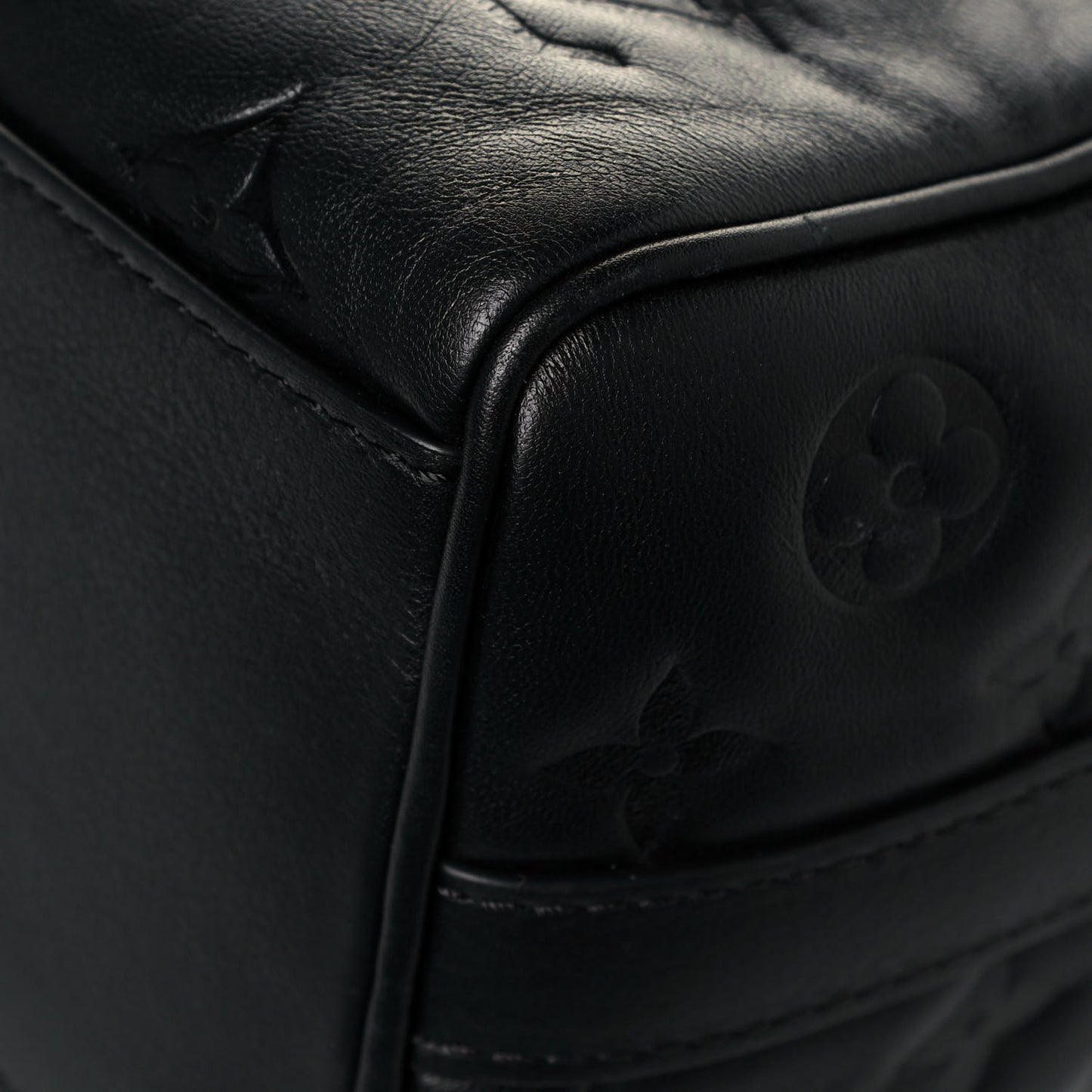 Lambskin Embossed Monogram Speedy 22 Bandouliere Black