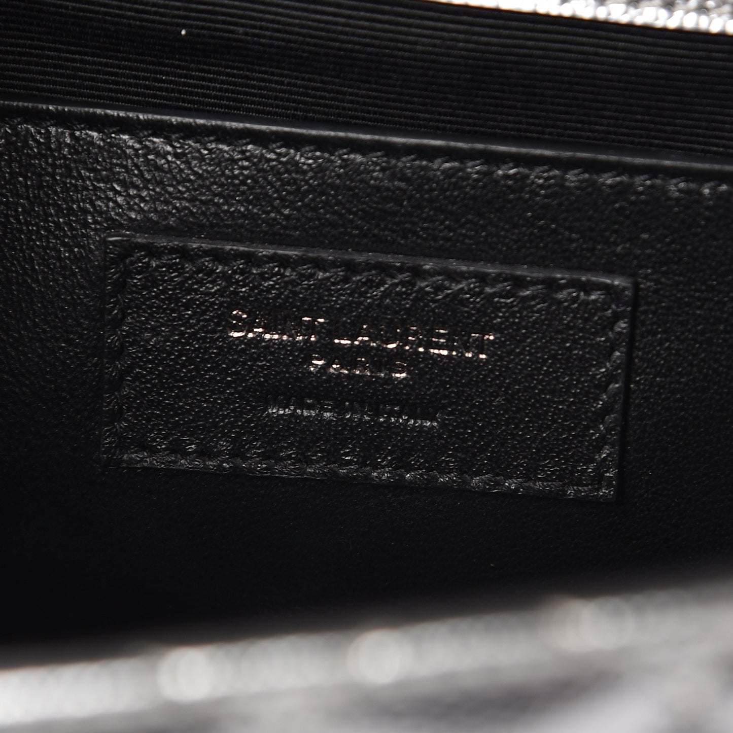 Metallic Grain De Poudre Textured Mixed Matelasse Triquilt Medium Monogram Satchel Silver